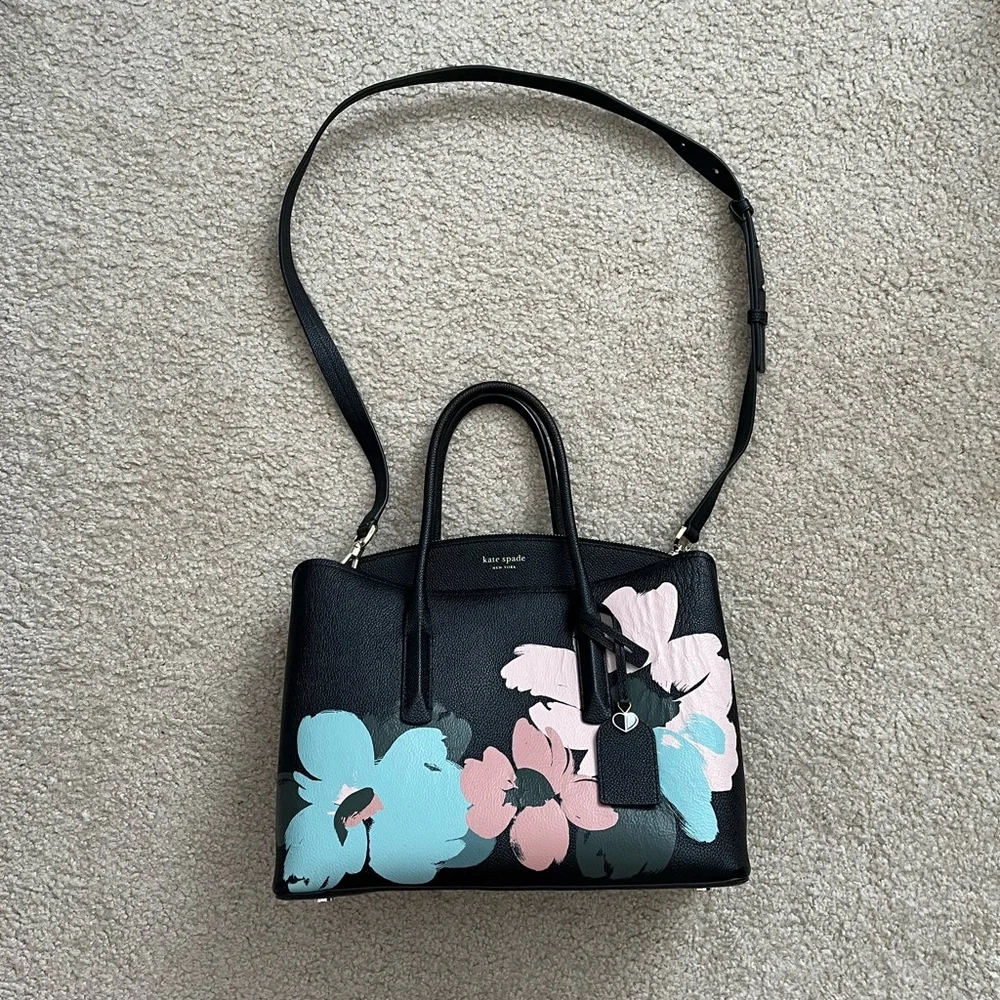 Kate Spade Margaux Brush Bloom Leather Small Satchel